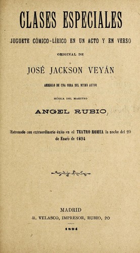 Portada de Clases especiales