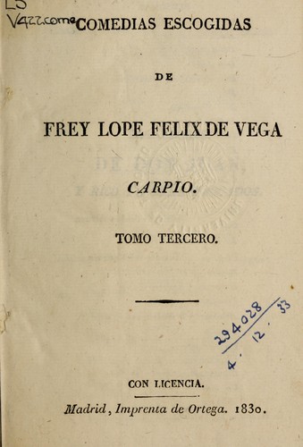 Portada de Comedias escogidas