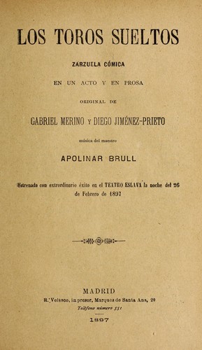 Portada de Los toros sueltos