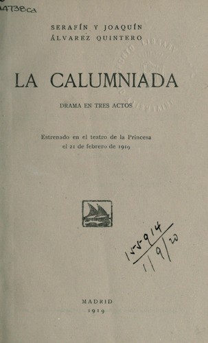 Portada de La calumniada
