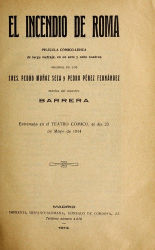 Portada de El incendio de Roma