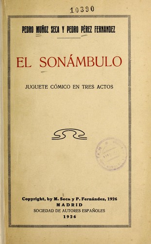 Portada de El sonámbulo