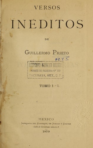 Portada de Versos inéditos