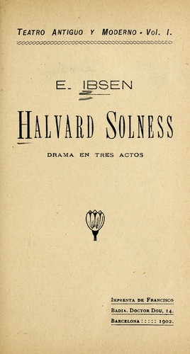 Portada de Halvard Solness