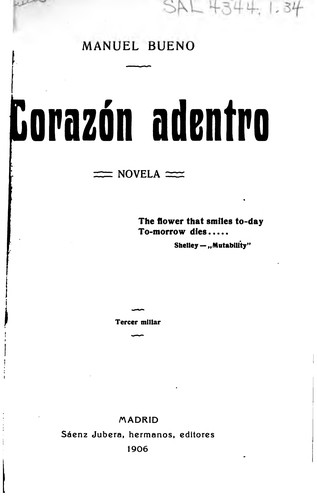 Portada de Corazón adentro