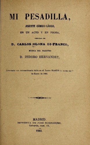 Portada de Mi pesadilla
