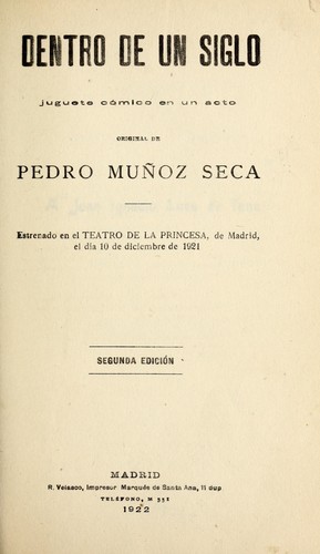 Portada de Dentro de un siglo