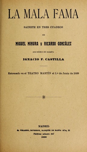 Portada de La mala fama