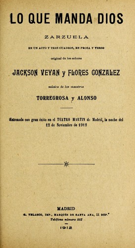 Portada de Lo que manda Dios