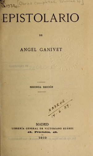 Portada de Epistolario