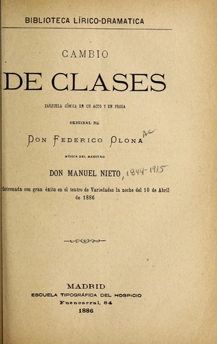 Portada de Cambio de clases