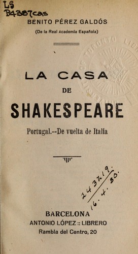 Portada de La casa de Shakespeare