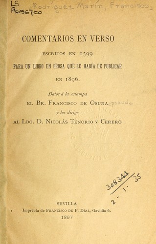 Portada de Comentarios en verso