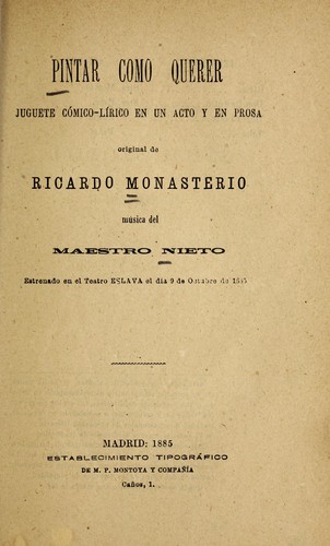 Portada de Pintar como querer