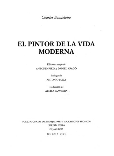 Portada de El pintor de la vida moderna