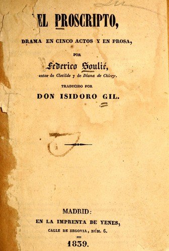 Portada de El proscripto