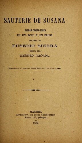 Portada de Sauterie de Susana