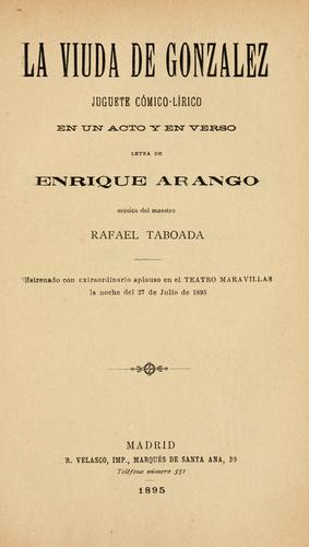 Portada de La viuda de González
