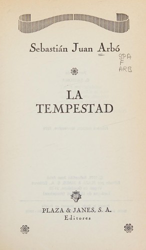 Portada de La tempestad