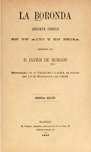 Portada de La boronda