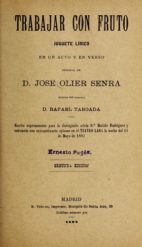 Portada de Trabajar con fruto