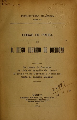 Portada de Obras en prosa
