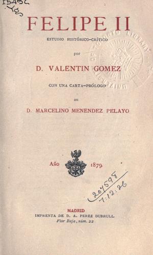 Portada de Felipe II
