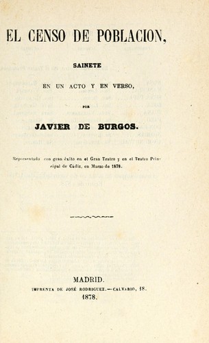 Portada de El censo de población