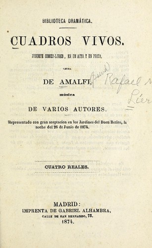 Portada de Cuadros vivos