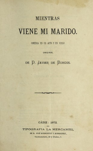Portada de Mientrás viene mi marido