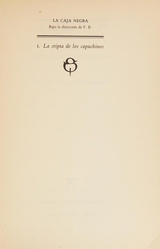 Portada de La cripta de los capuchinos