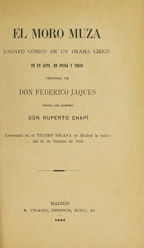 Portada de El moro muza