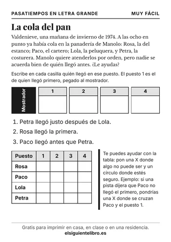 Vista previa de la cola del pan para imprimir